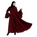 Loose Fit Umbrella abaya with bell sleeves- Maroon Loose Fit Umbrella abaya with bell sleeves- Maroon